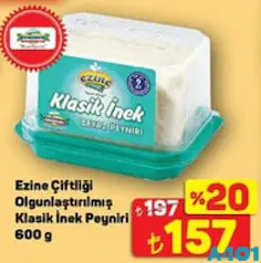 EZİNE ÇİFTLİĞİ OLGUNLAŞTIRILMIŞ KLASİK İNEK PEYNİRİ 600 G